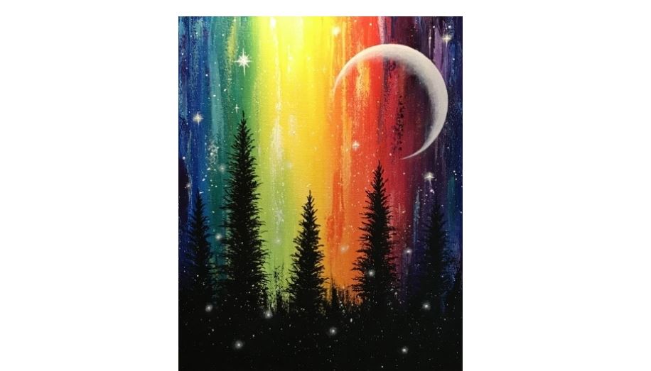 Paint Nite Rainbow Forest Magic Class in Los Angeles Yaymaker